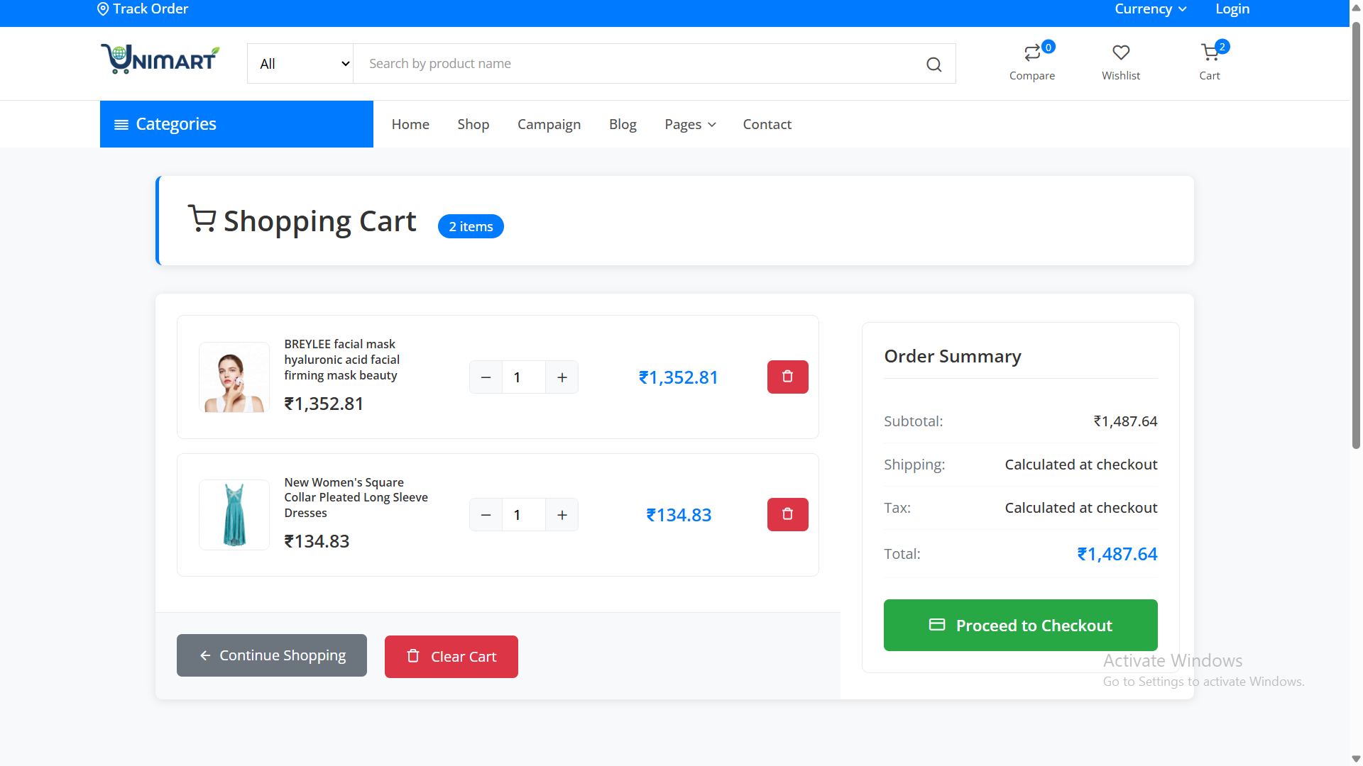 Unimart E-commerce Platform